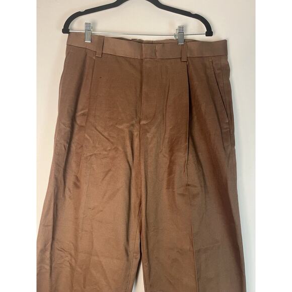 COS Linen Cotton Blend Pants Wide Leg Brown 36R NWT Mens $135 - Picture 2 of 7